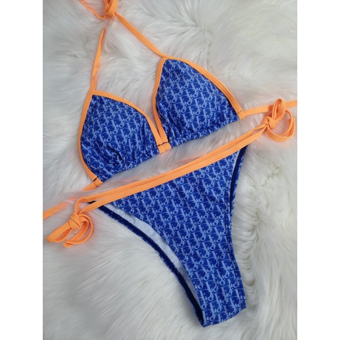 D*or oblique bikini swimsuit blue / orange