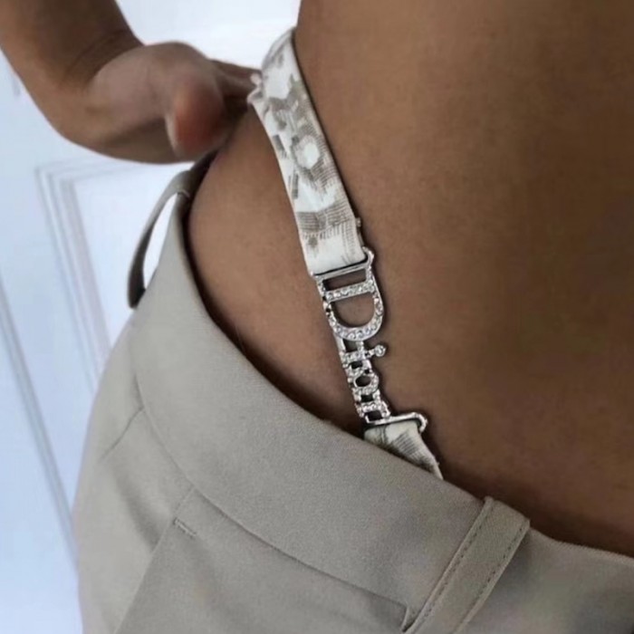 D*or oblique bikini swimsuit grey