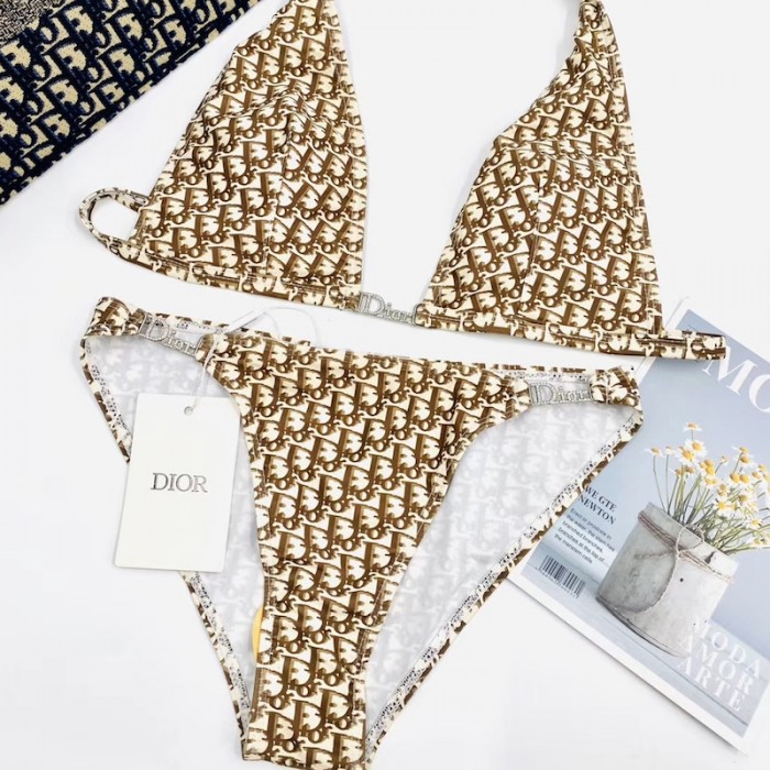 D*or oblique bikini swimsuit grey