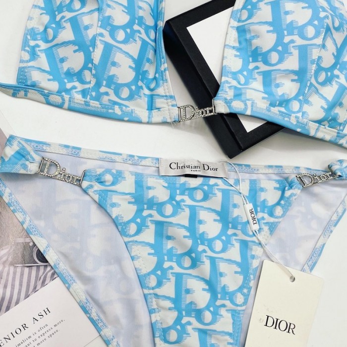 D*or oblique bikini swimsuit light blue