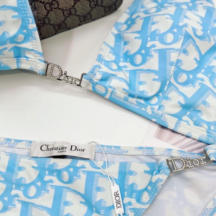 D*or oblique bikini swimsuit light blue