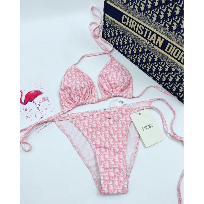 D*or oblique bikini swimsuit pink