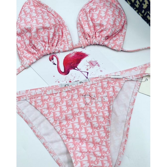 D*or oblique bikini swimsuit pink
