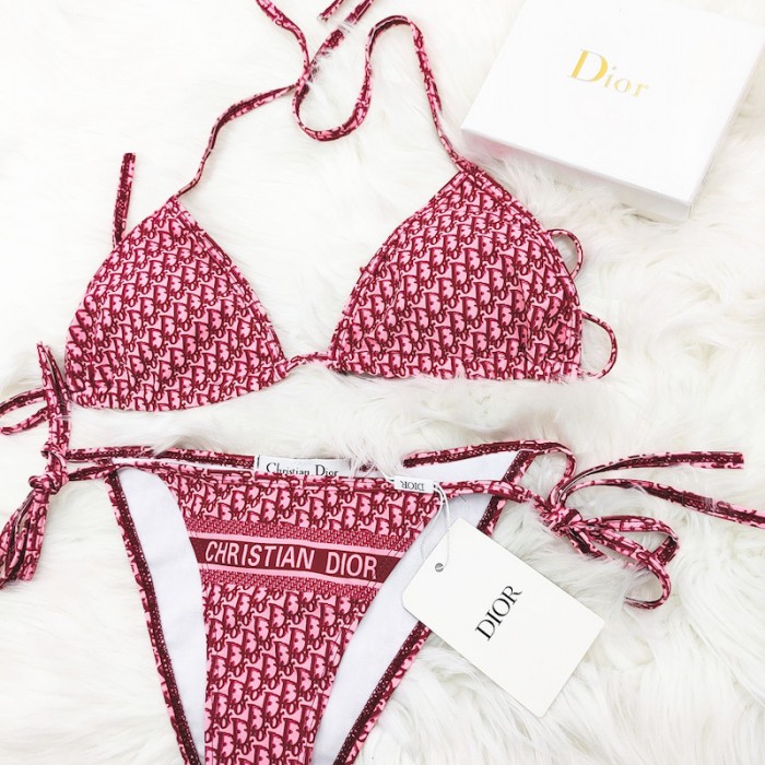 D*or oblique bikini swimsuit red