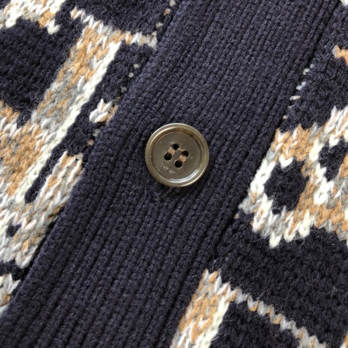 D*or oblique cardigan navy blue wool jacquard