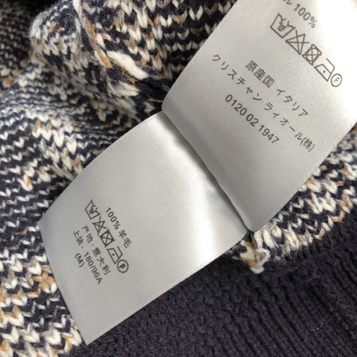 D*or oblique cardigan navy blue wool jacquard