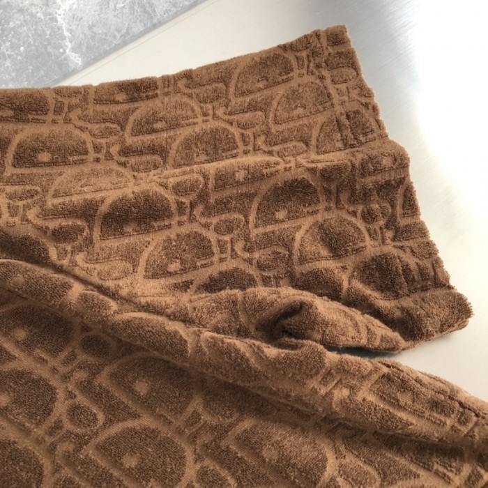 oversized D*or oblique polo shirt brown terry cotton jacquard