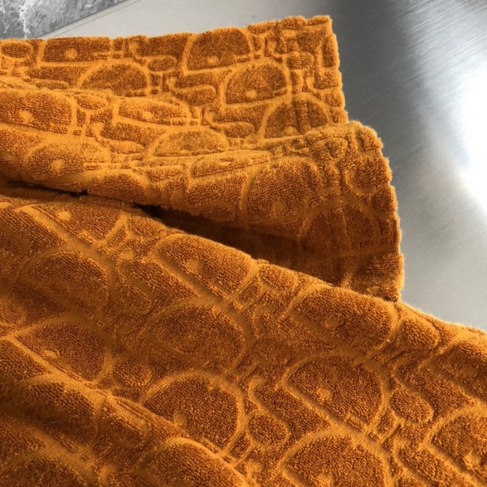 oversized D*or oblique polo shirt orange terry cotton jacquard