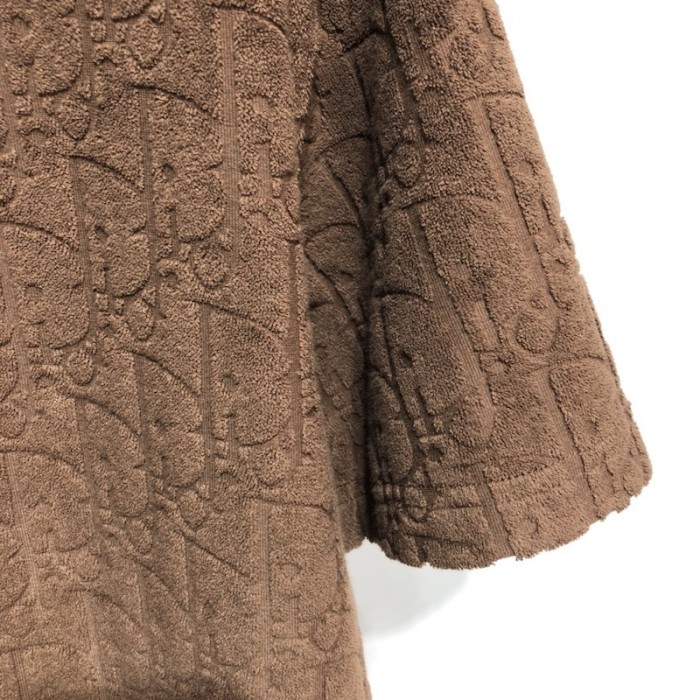 D*or oblique t-shirt brown terry cotton jacquard