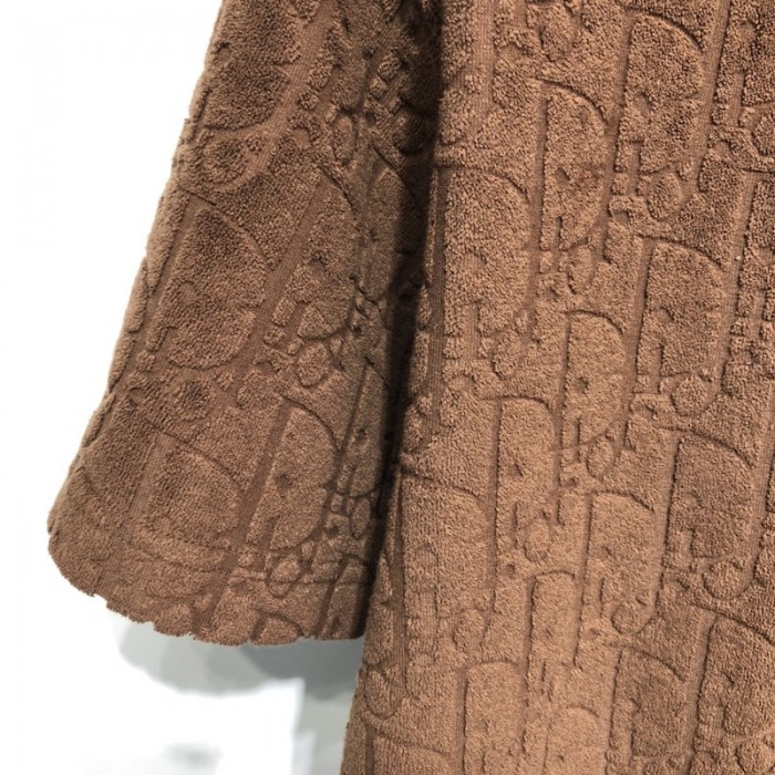 D*or oblique t-shirt brown terry cotton jacquard