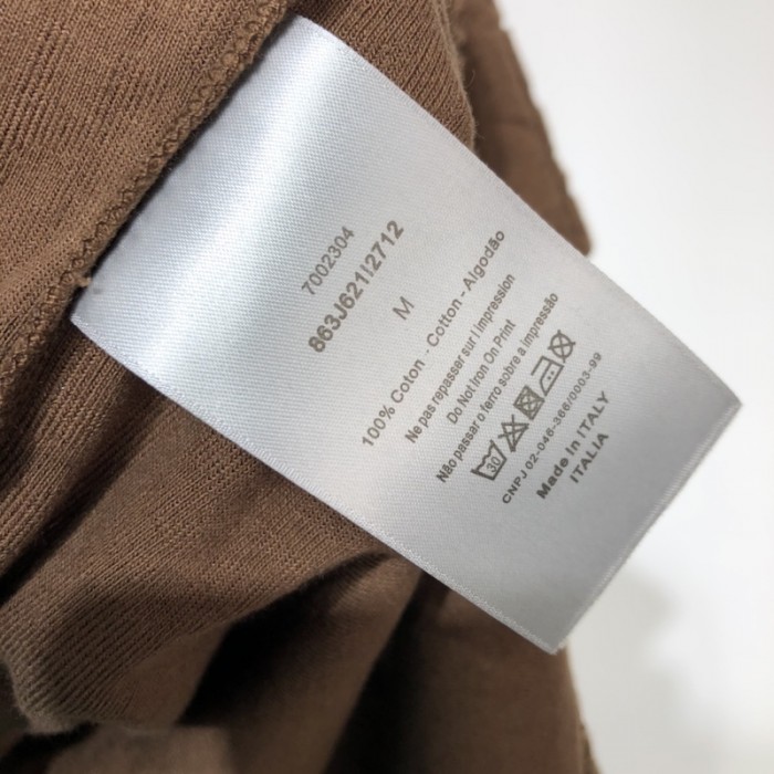 D*or oblique t-shirt brown terry cotton jacquard