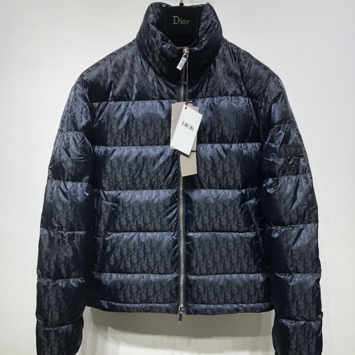 D*or oblique down jacket black jacquard