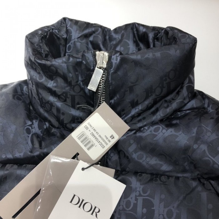 D*or oblique down jacket black jacquard