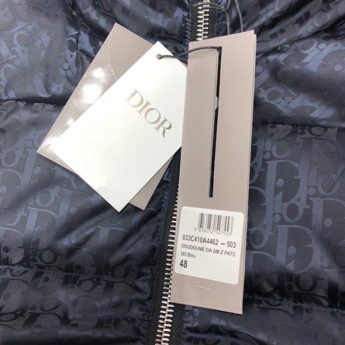D*or oblique down jacket black jacquard