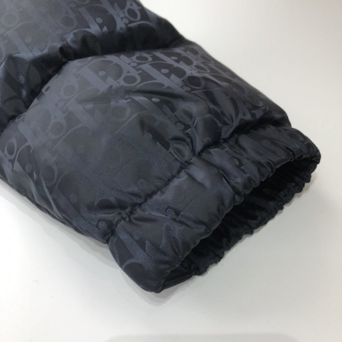 D*or oblique down jacket black jacquard