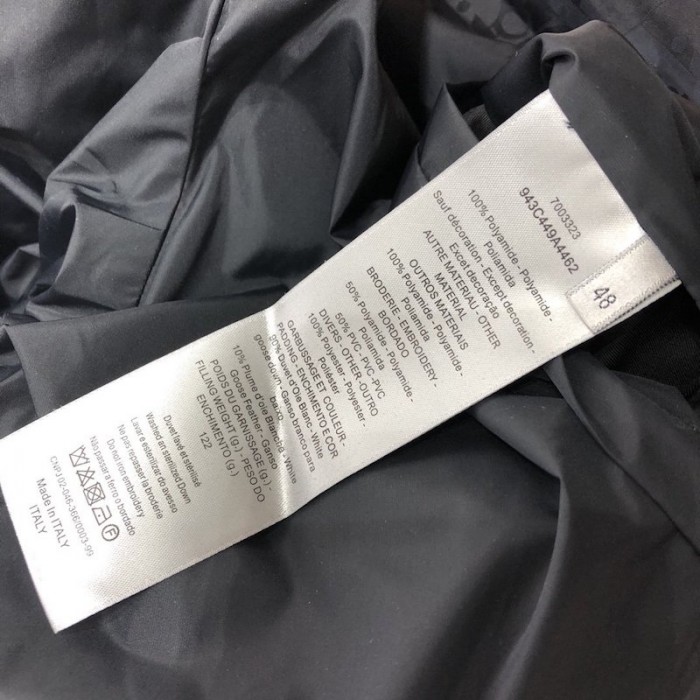 D*or oblique down jacket black jacquard