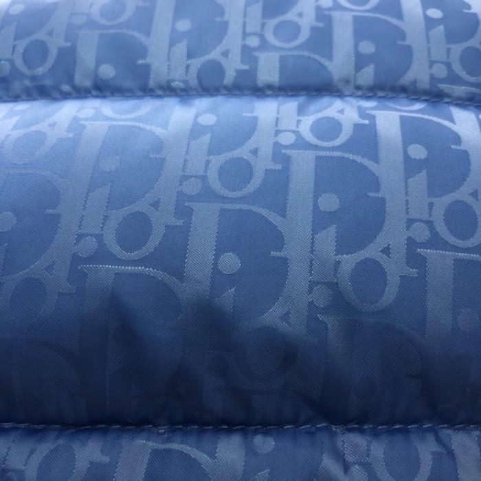 D*or oblique down jacket blue jacquard