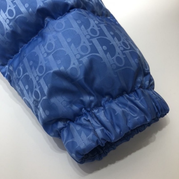 D*or oblique down jacket blue jacquard