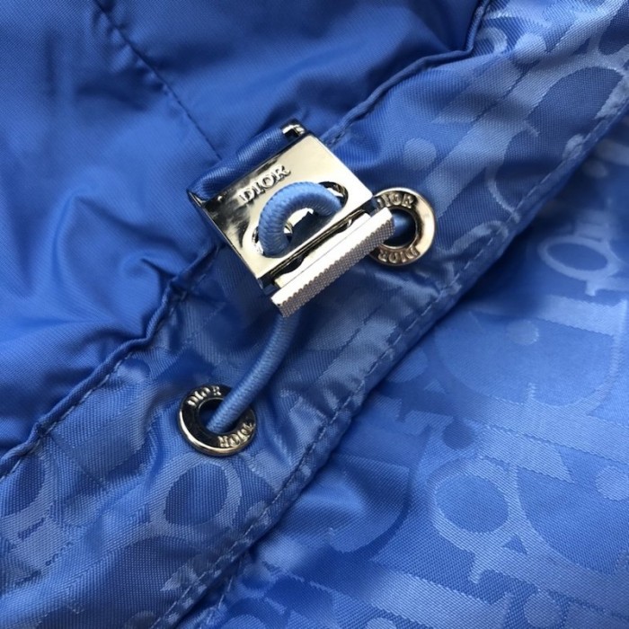 D*or oblique down jacket blue jacquard