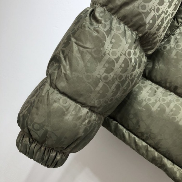 D*or oblique down jacket khaki jacquard