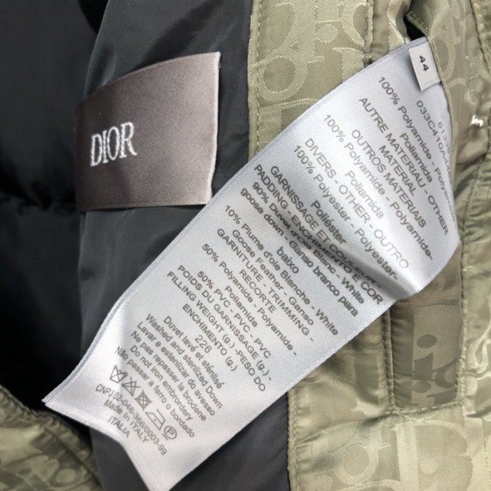 D*or oblique down jacket khaki jacquard