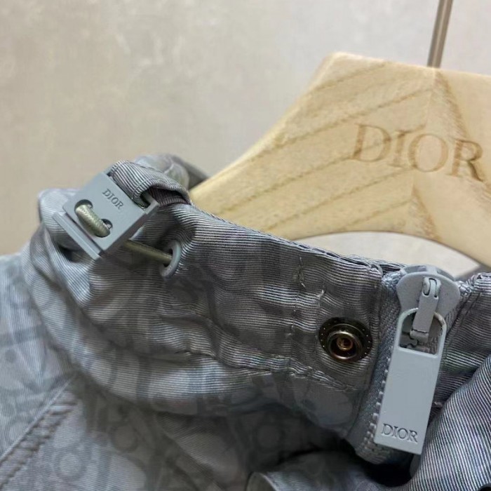 D*or oblique hooded anorak grey and white