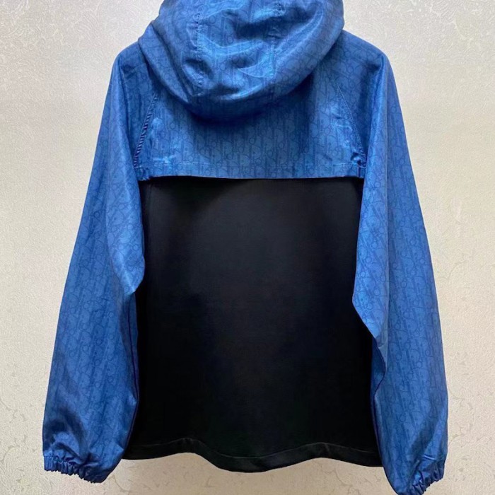 D*or oblique hooded anorak navy blue