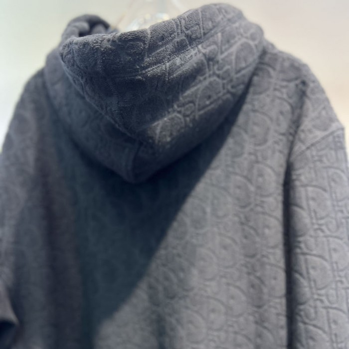 D*or oblique hooded sweatshirt black terry cotton jacquard