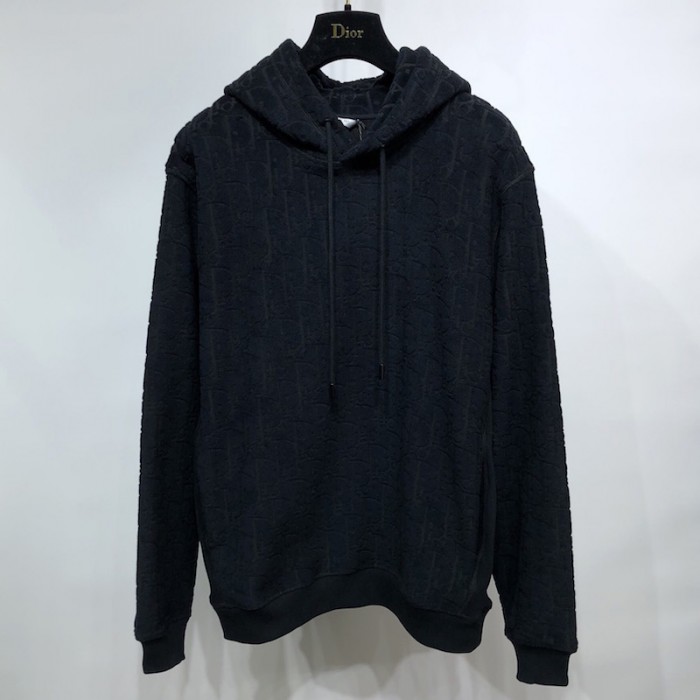 oversized hooded sweatshirt with D*or oblique motif navy