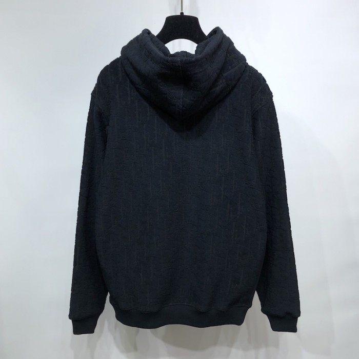 oversized hooded sweatshirt with D*or oblique motif navy