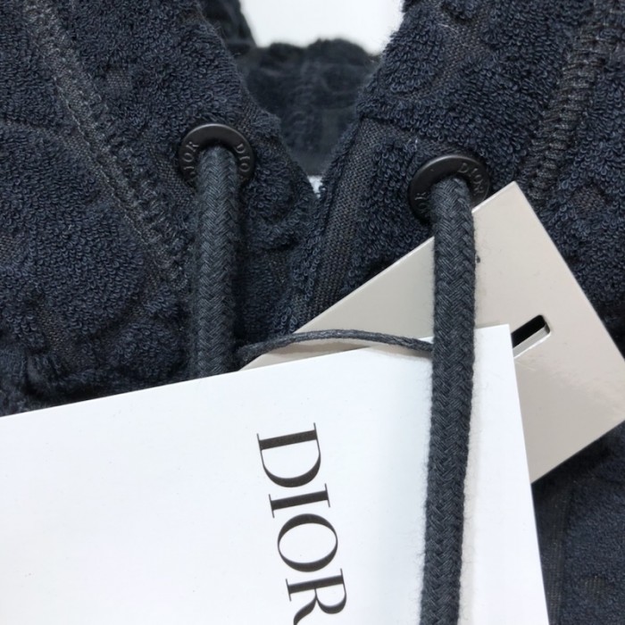 oversized hooded sweatshirt with D*or oblique motif navy