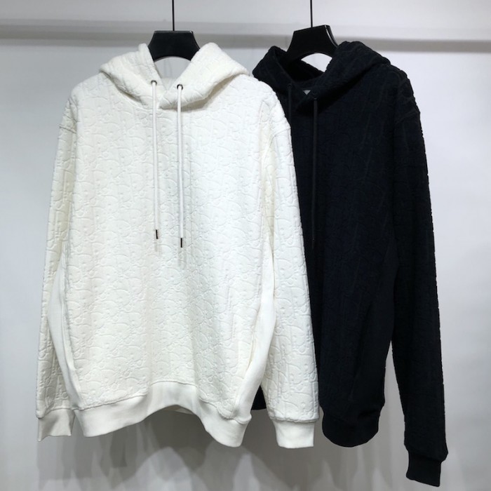 oversized hooded sweatshirt with D*or oblique motif navy
