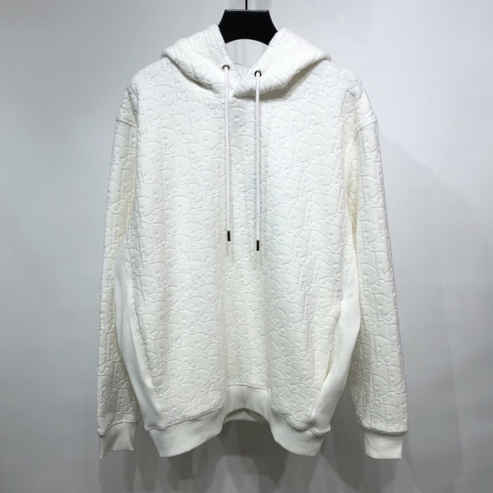 oversized hooded sweatshirt with D*or oblique motif white