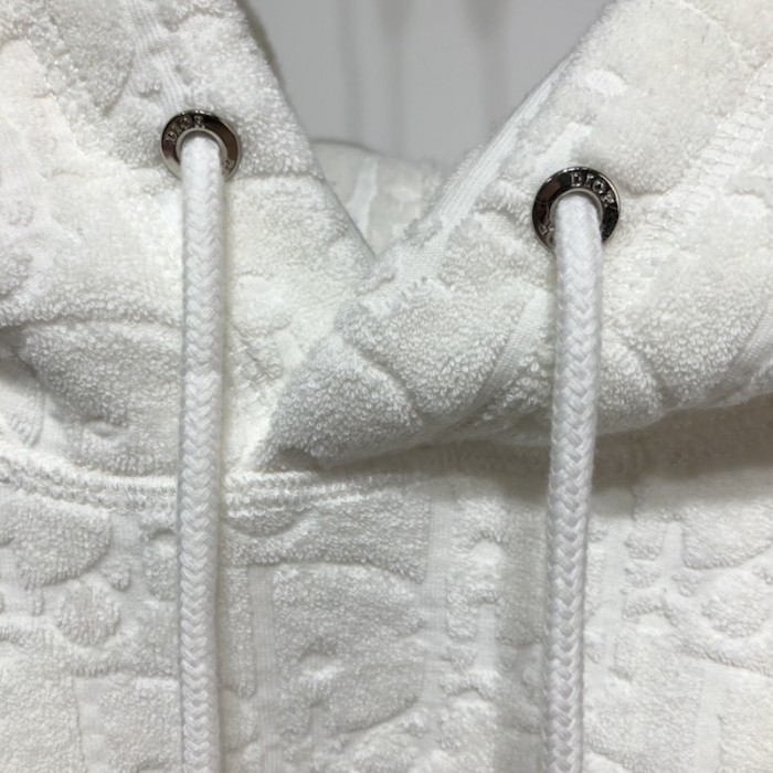 oversized hooded sweatshirt with D*or oblique motif white