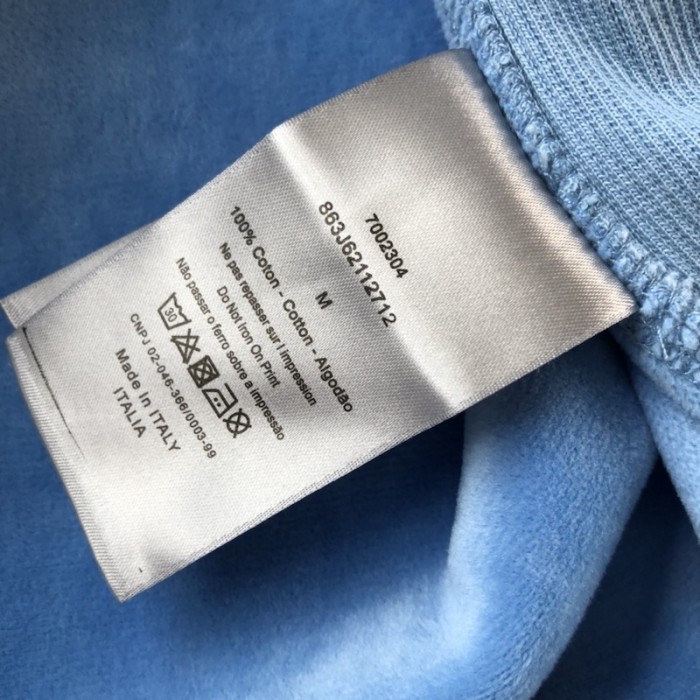 D*or oblique relaxed-fit hooded sweatshirt blue terry cotton jacquard