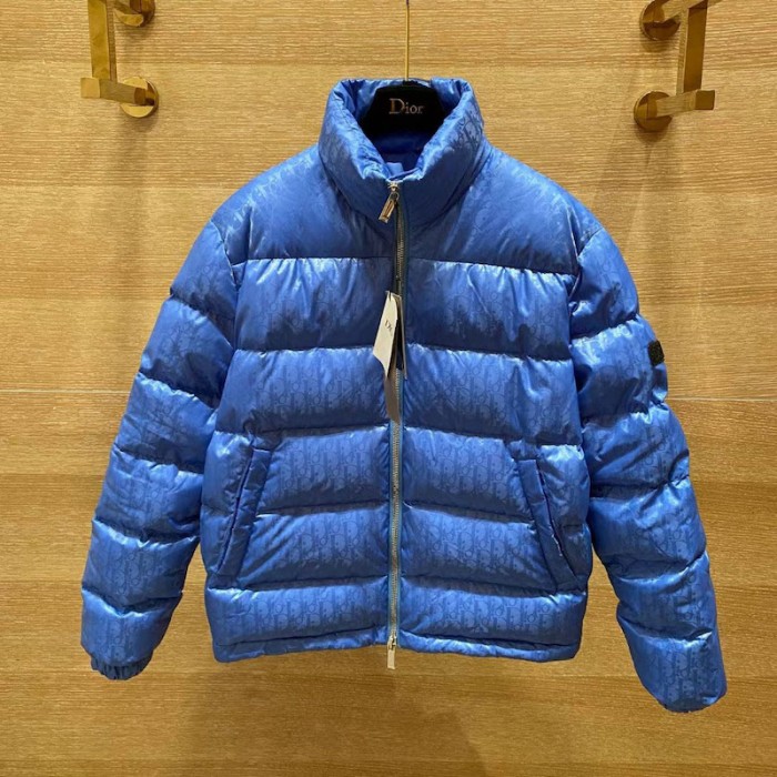 D*or oblique down jacket blue jacquard 2023