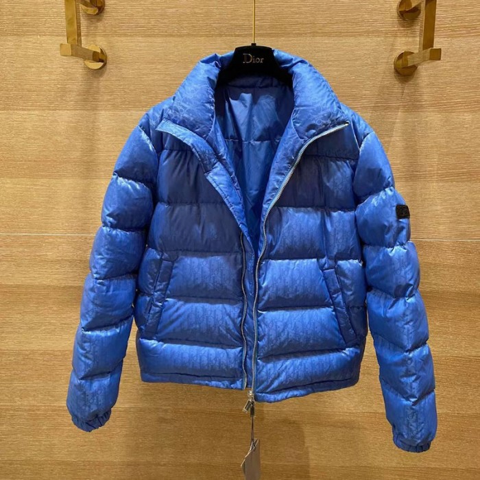 D*or oblique down jacket blue jacquard 2023