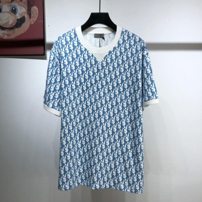 D*or oversize D*or oblique cotton t shirt blue