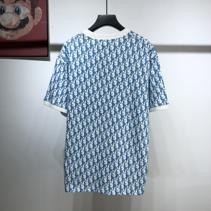 D*or oversize D*or oblique cotton t shirt blue