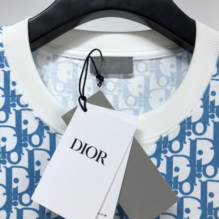D*or oversize D*or oblique cotton t shirt blue
