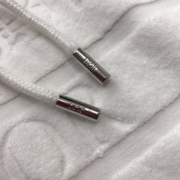 D*or oblique jacquard cotton terry hoodie white