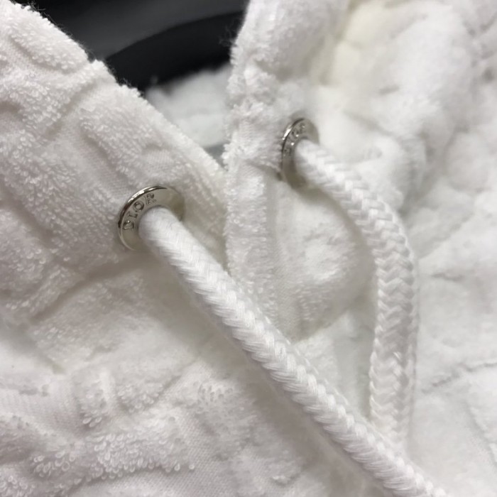 D*or oblique jacquard cotton terry hoodie white