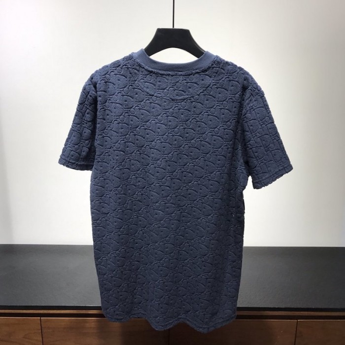 D*or oblique jacquard cotton terry t shirt navy