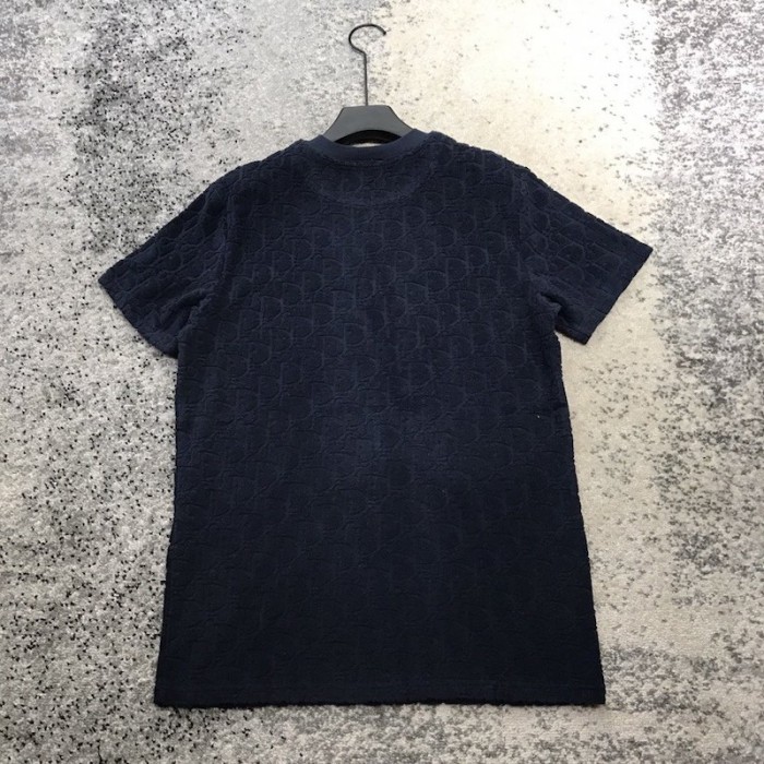 D*or oblique jacquard cotton terry t shirt navy