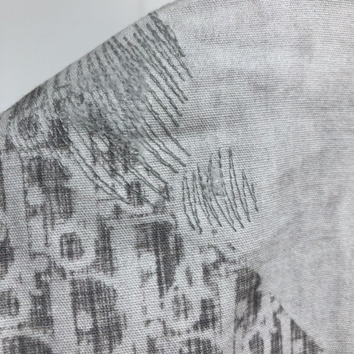 black and white D*or oblique kasuri cotton denim overshirt