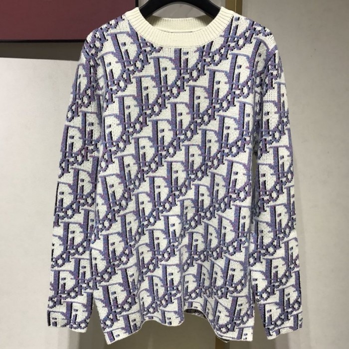 D*or sweater with D*or oblique motif multicolor wool blue