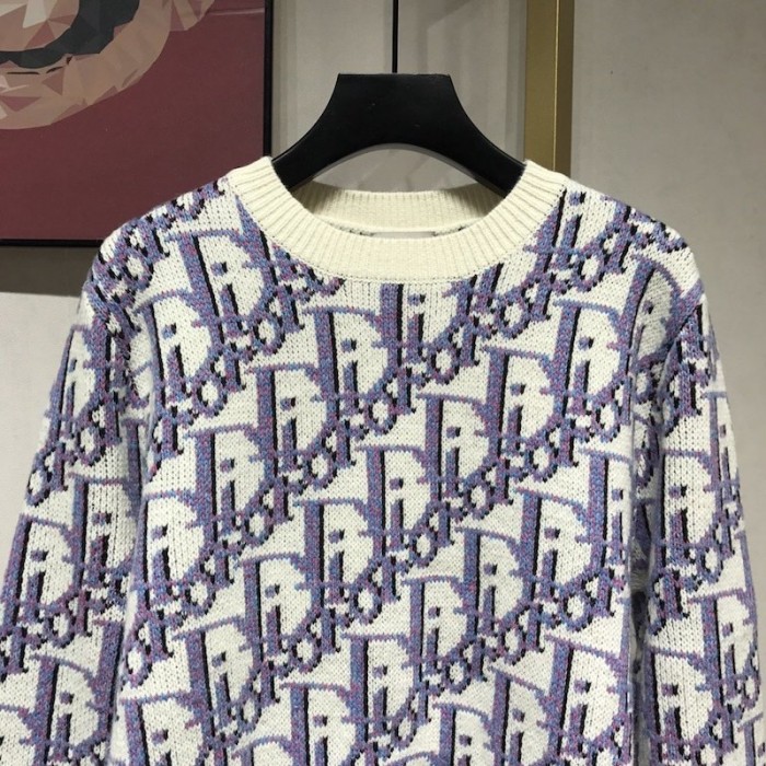 D*or sweater with D*or oblique motif multicolor wool blue