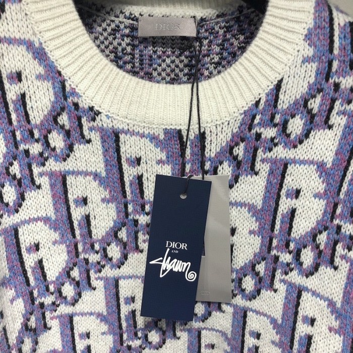 D*or sweater with D*or oblique motif multicolor wool blue