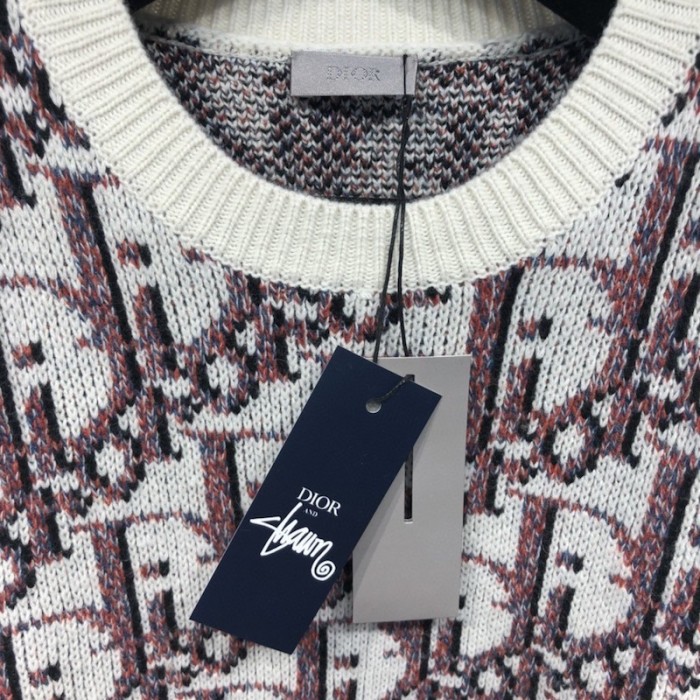 D*or sweater with D*or oblique motif multicolor wool brown