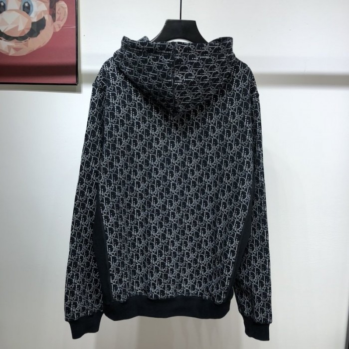 D*or oversized hooded sweatshirt with D*or oblique motif navy blue